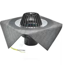 Воронка кровельная HL62.1H с вертикальным выпуском PP Дн 75 с листвоуловителем, электрообогревом, теплоизоляцией, гидроизоляционным полимербитумным полотном 500мм HL HL62.1H/7