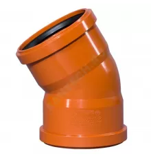Отвод НПВХ двухраструбный коричневый Дн 110х15гр б/нап в/к KGBD Ostendorf 228070