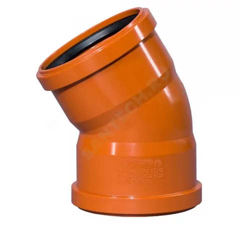 Отвод НПВХ двухраструбный коричневый Дн 110х15гр б/нап в/к KGBD Ostendorf 228070