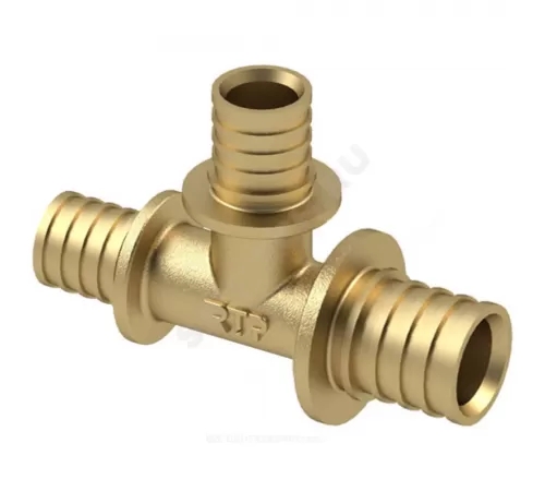 Тройник для PE-X/PE-RT труб аксиальный латунь Дн 20х16х16 переходной RTP (РосТурПласт) 29358