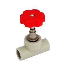 Клапан (вентиль) PP-R запорный серый Дн 32х90гр внутренняя пайка RTP (РосТурПласт) 15819