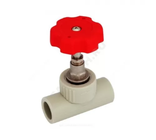 Клапан (вентиль) PP-R запорный серый Дн 20х90гр внутренняя пайка RTP (РосТурПласт) 15523