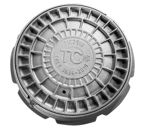 Люк чугун теплосеть (ТС) Т (тяжелый) С250 круглый m=90кг Т(С250)-1-60 ГОСТ 3634-2019 ДПК