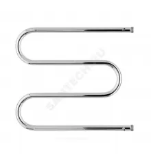 Полотенцесушитель водяной нерж сталь М-образный Ду 25 (1") НР с полочкой 500х400мм боковое подключение в/к Элит-Металл ВЭК-04-01