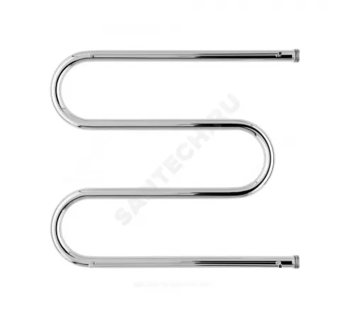 Полотенцесушитель водяной нерж сталь М-образный Ду 25 (1") НР с полочкой 500х600мм боковое подключение в/к Элит-Металл ВЭК-04-03