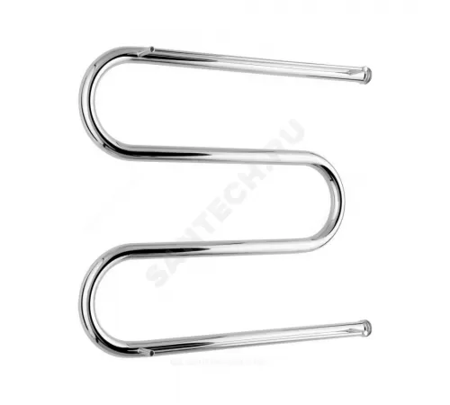 Полотенцесушитель водяной нерж сталь М-образный Ду 25 (1") НР с полочкой 500х600мм боковое подключение в/к Элит-Металл ВЭК-04-03