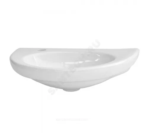 Умывальник подвесной УЮТ 50 1 отверстие под смеситель слева белый Лобненский стройфарфор 10/1/5/1-14