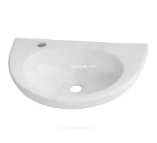 Умывальник подвесной УЮТ 50 1 отверстие под смеситель слева белый Лобненский стройфарфор 10/1/5/1-14