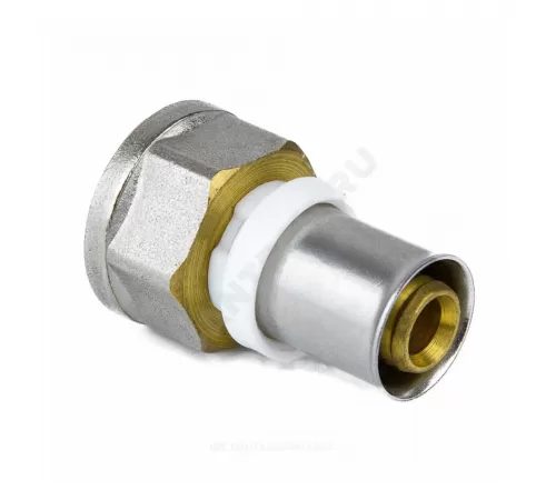 Муфта МП латунь никель пресс Дн 16х3/4" ВР ГОСТ 32415-2013 8002 Aquasfera 8002-02