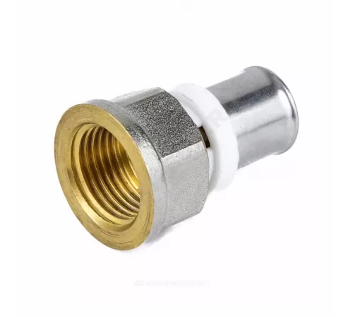 Муфта МП латунь никель пресс Дн 16х3/4" ВР ГОСТ 32415-2013 8002 Aquasfera 8002-02