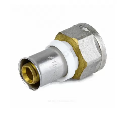 Муфта МП латунь никель пресс Дн 16х3/4" ВР ГОСТ 32415-2013 8002 Aquasfera 8002-02