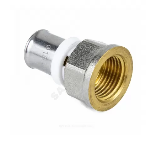 Муфта МП латунь никель пресс Дн 16х3/4" ВР ГОСТ 32415-2013 8002 Aquasfera 8002-02