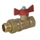 Кран шаровой латунь 11Б27фт1М Ду 20 Ру40 ВР/"американка" полнопроходной бабочка красная VALFEX VF.227.LB1.034