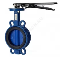 Затвор дисковый поворотный чугун Ду 50 Ру25 межфл с рукояткой диск чугун манжета EPDM EURO Benarmo