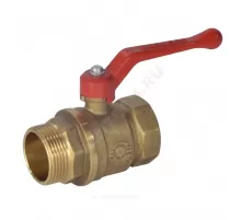 Кран шаровой латунь 11Б27фт1М Ду 20 Ру40 ВР/НР полнопроходной рычаг красный VALFEX VF.215.LR1.034