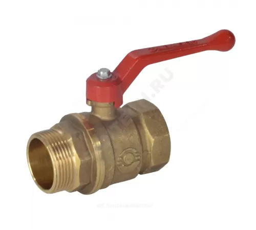 Кран шаровой латунь 11Б27фт1М Ду 20 Ру40 ВР/НР полнопроходной рычаг красный VALFEX VF.215.LR1.034