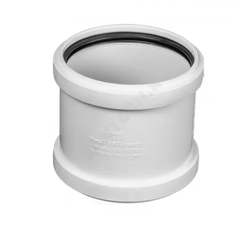 Муфта PP-M двухраструбная бесшумная белая Дн 75 б/нап в/к RTP (РосТурПласт) 34537