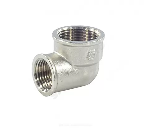 Угольник латунь никель переходной Ду 20х15 (3/4"х1/2") ВР/ВР SantechSystems