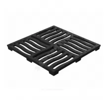 Решетка чугунная для дождеприемника щелевая 300х300мм черная квадратная h=23,5мм 250кН SteeStart СТИЛОТ Р3030AС