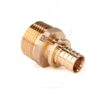 Муфта для PE-X труб аксиальная бронза Дн 20х3/4" НР RX+ Рехау 14563153001