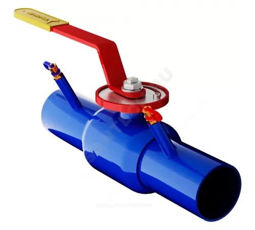 Кран шаровой балансировочный ручной сталь 11с67п 11ЦрП.00.1 Ду 32 Ру40 п/привар Kvs=20.49м3/ч с измерительными ниппелями Маршал 11ЦрП.00.1.040.032/025