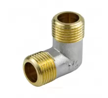 Угольник латунь никель Ду 15 (1/2") НР/НР 9003 ГОСТ 32585-2013 Aquasfera 9003-01