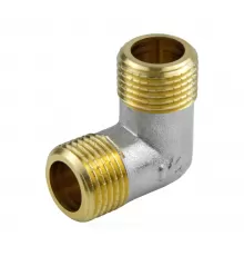 Угольник латунь никель Ду 15 (1/2") НР/НР 9003 ГОСТ 32585-2013 Aquasfera 9003-01