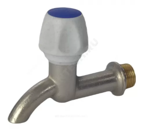 Кран седловой водоразборный латунь без штуцера КрН15 Ду 15 Ру6,3 НР G1/2" маховик L=106мм настенный Цветлит ZW20031