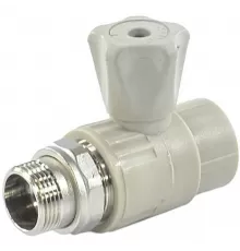 Кран шаровой PP-R серый Дн 20х1/2" НР прямой для радиатора VALFEX 10149020Г