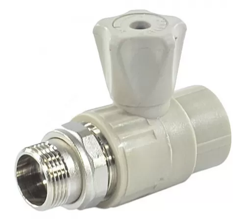 Кран шаровой PP-R серый Дн 20х1/2" НР прямой для радиатора VALFEX 10149020Г