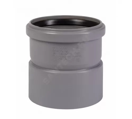 Муфта PP-H насадная с уплотнительной манжетой серая HT HTAM Дн 110 б/нап в/к Ostendorf 115810