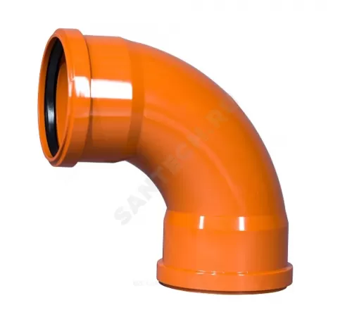 Отвод НПВХ двухраструбный коричневый Дн 110х87гр б/нап радиальный в/к KGBD 2М SW Ostendorf 228085