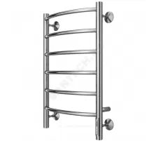 Полотенцесушитель электрический нерж сталь Лесенка 85 Вт 400х650мм 6П со встроенным диммером слева Классик Терминус 4670078531315