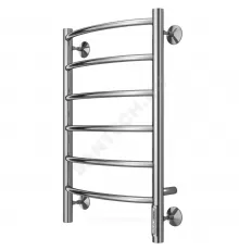 Полотенцесушитель электрический нерж сталь Лесенка 85 Вт 400х650мм 6П со встроенным диммером слева Классик Терминус 4670078531315