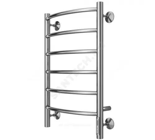 Полотенцесушитель электрический нерж сталь Лесенка 85 Вт 400х650мм 6П со встроенным диммером слева Классик Терминус 4670078531315