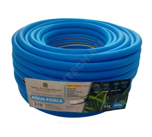 Шланг поливочный ТЭП Дв 19 (3/4") бухта 25м AQUA FORCE Завод ПолимерШланг УФ-00002160