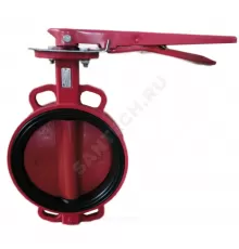 Затвор дисковый поворотный чугун FBV Ду 200 Ру16 межфл с рукояткой диск чугун манжета EPDM EURO для систем пожаротушения Benarmo