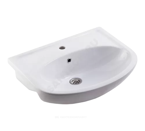 Умывальник мебельный УЮТ 60 1 отверстие под смеситель по центру белый Rosa (Кировская керамика)