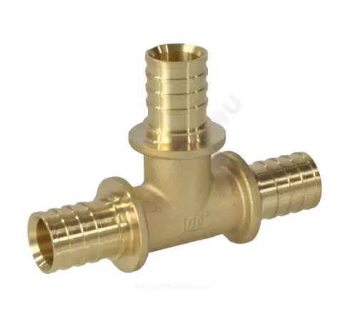 Тройник для PE-X труб аксиальный латунь Дн 25 РОС