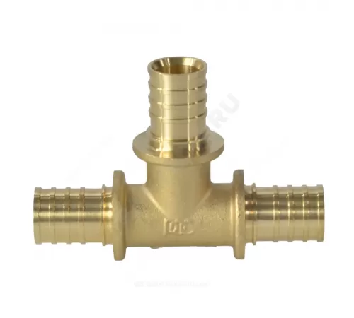 Тройник для PE-X труб аксиальный латунь Дн 25 РОС