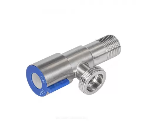 Кран нерж бытовой угловой G1/2"х3/4" Ру10 НР переходной флажок керамическая кран-букса с отражателем RM-L ATS-1234