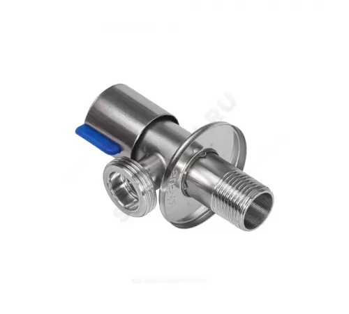 Кран нерж бытовой угловой G1/2"х3/4" Ру10 НР переходной флажок керамическая кран-букса с отражателем RM-L ATS-1234