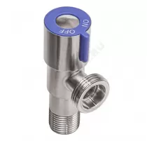 Кран нерж бытовой угловой G1/2"х3/4" Ру10 НР переходной флажок керамическая кран-букса с отражателем RM-L ATS-1234