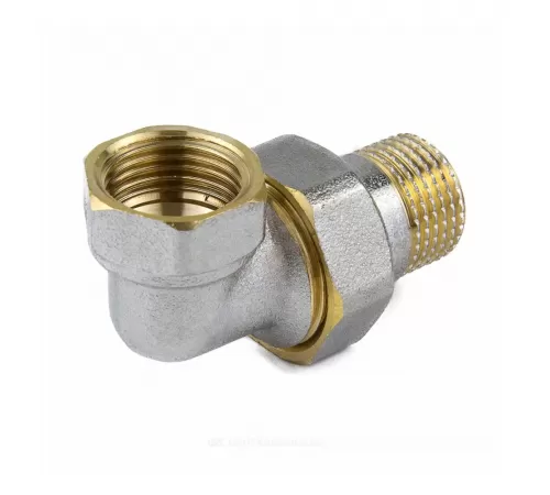 Соединитель латунь никель американка Ду 20 (3/4") угловой ВР/НР 9015 ГОСТ 32585-2013 Aquasfera 9015-02