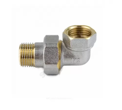 Соединитель латунь никель американка Ду 20 (3/4") угловой ВР/НР 9015 ГОСТ 32585-2013 Aquasfera 9015-02