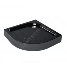 Поддон душевой акриловый полукруглый Classic BLACK N 800х800х160 с противоскользящим покрытием черный МетаКам АПS_013573