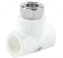 Тройник PP-R комбинированный белый Дн 32х1" с накидной гайкой RTP (РосТурПласт) 14272