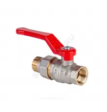 Кран шаровой латунь никель Эксперт Ду 25 Ру40 ВР/"американка" полнопроходной рычаг красный Dist Н143Р