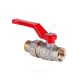 Кран шаровой латунь никель Эксперт Ду 25 Ру40 ВР/"американка" полнопроходной рычаг красный Dist Н143Р