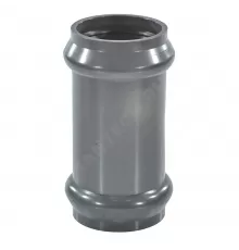 Муфта НПВХ SDR26 соединительная Дн 160 Ру10 серая напорная раструбная под соединение с уплотнительным кольцом в/к Aquaviva AQV101160С